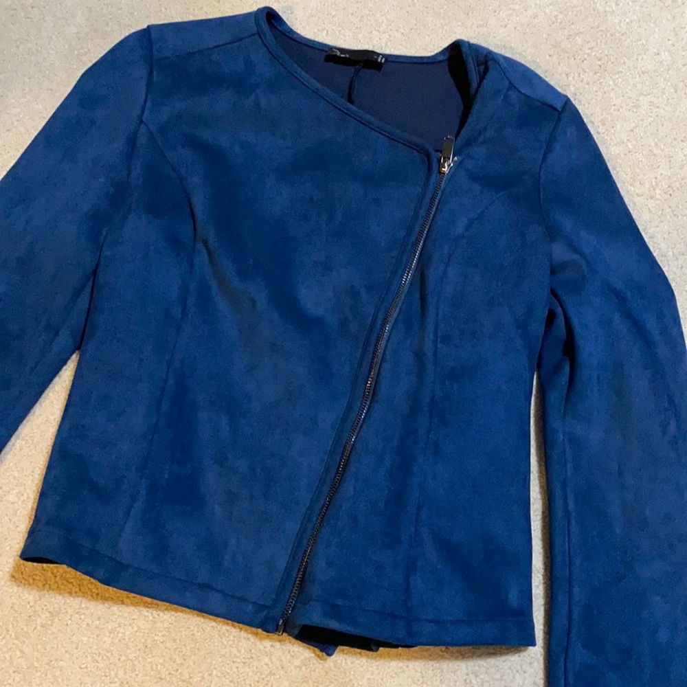 Noir cropped faux deuce moto jacket